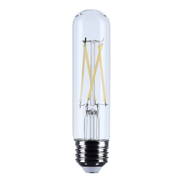 Satco 5.5W T10 Warm White Clear LED Filament Light Bulb S21344 - 120V - 24/Case