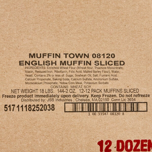 Muffin Town Sliced English Muffin 2 oz. - 144/Case