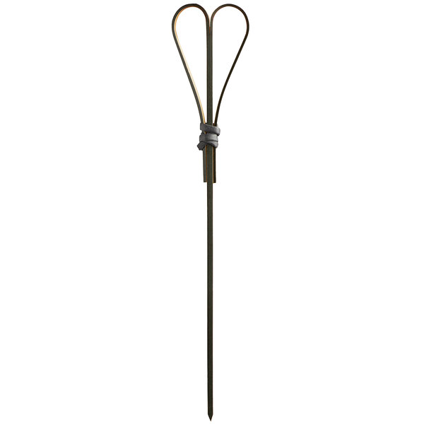 A black bamboo heart-shaped food pick or skewer.