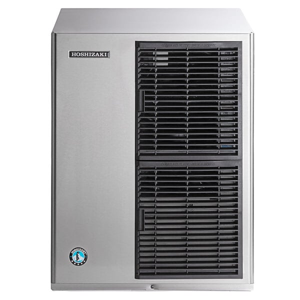 A stainless steel Hoshizaki air-cooled modular crescent ice machine with front ventilation grilles.