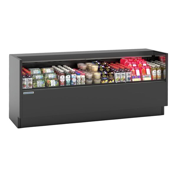 Hussmann FS-OB-1017-70A 71 1/4" Black Horizontal Low-Profile Air Curtain Merchandiser - 120V