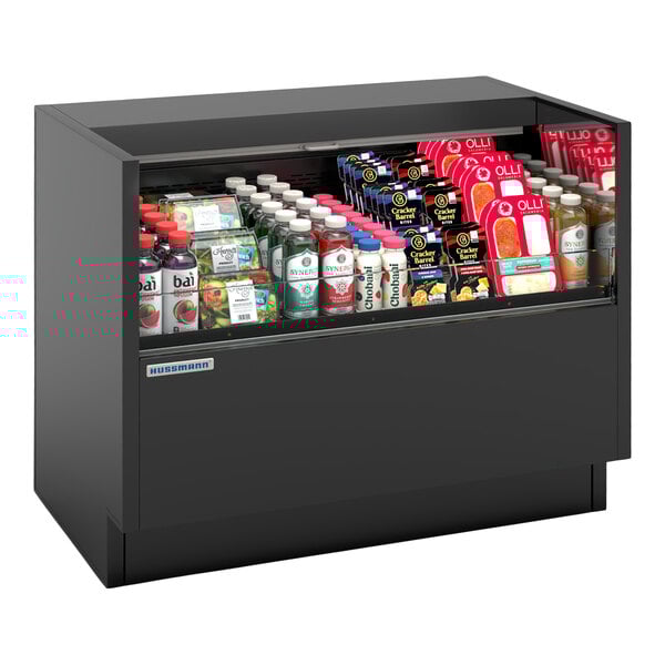 Hussmann FS-OB-1017-35A 36 1/4" Black Horizontal Low-Profile Air Curtain Merchandiser - 120V