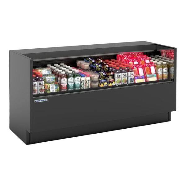 Hussmann FS-OB-1017-58A 59 1/4" Black Horizontal Low-Profile Air Curtain Merchandiser - 120V