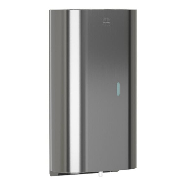 A stainless steel automatic foam soap or sanitizer dispenser with a sleek, modern design.