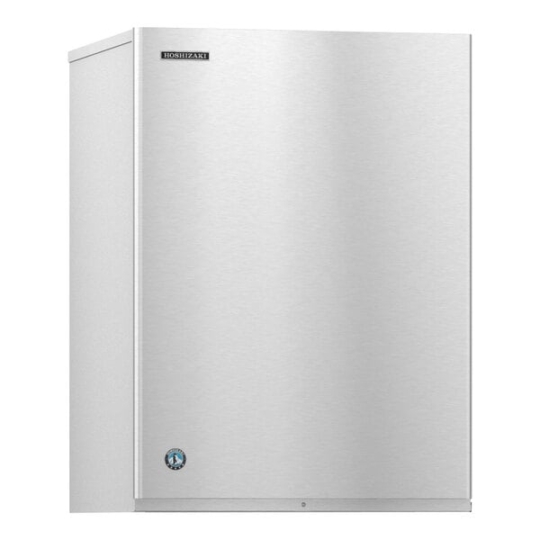 A stainless steel modular crescent cube ice machine designed for commercial use.