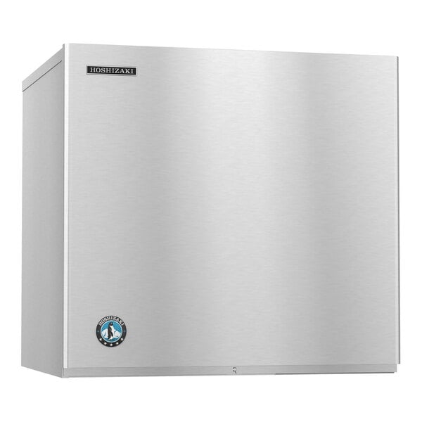 A stainless steel Hoshizaki remote air-cooled modular crescent cube ice machine.