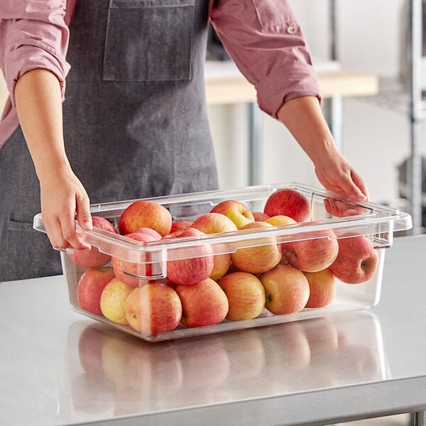 Cambro Camwear® 18" x 12" x 6" Clear Polycarbonate Food Storage Box 12186CW135 - 6/Case