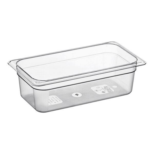 Cambro Camwear® 1/3 Size 4" Deep Clear Polycarbonate Food Pan 34CW135 - 6/Case