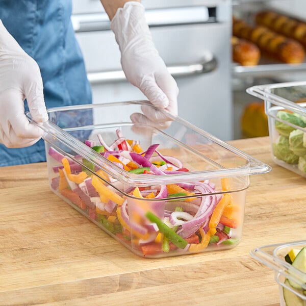 Cambro Camwear® 1/3 Size 4" Deep Clear Polycarbonate Food Pan 34CW135 - 6/Case