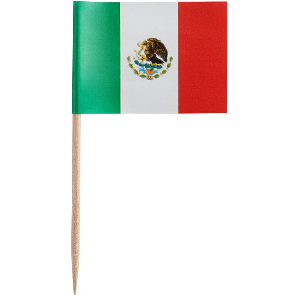 Choice 2 1/2" Mexican Flag Food Pick - 1,000/Pack