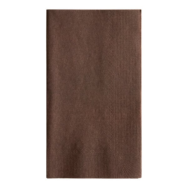 Choice 17" x 15" Chocolate 2-Ply Dinner Napkin - 100/Pack
