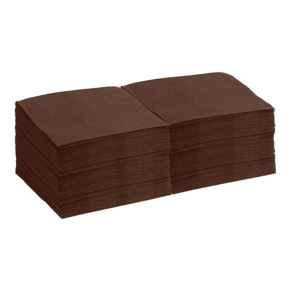Choice 9 1/2" x 9 1/2" Chocolate 2-Ply Beverage / Cocktail Napkin - 250/Pack