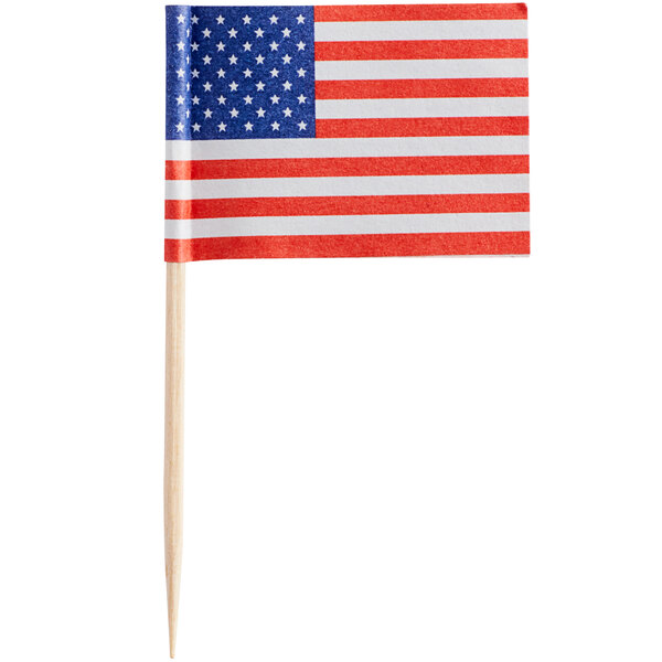 Choice 2 1/2" American Flag Food Pick - 1,000/Pack