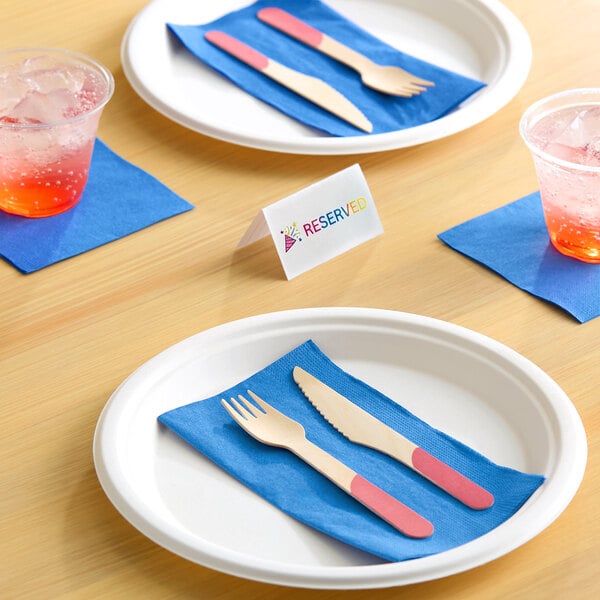 Choice 9 1/2" x 9 1/2" Cobalt Blue 2-Ply Beverage / Cocktail Napkin - 250/Pack