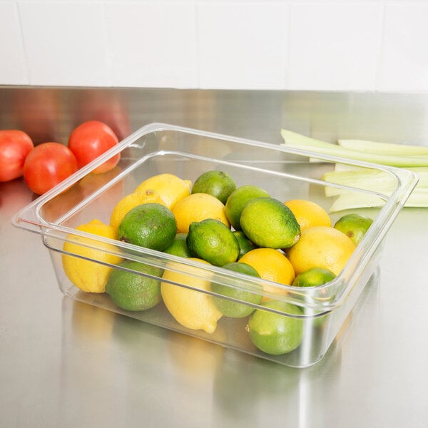 Cambro Camwear® 1/2 Size 4" Deep Clear Polycarbonate Food Pan 24CW135 - 6/Case