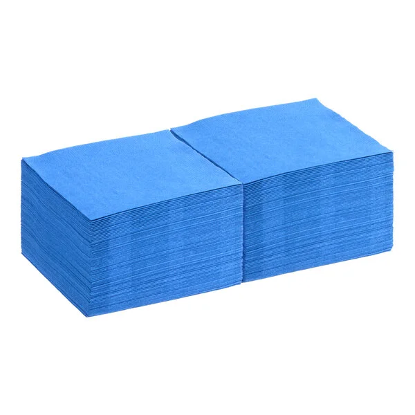 Choice 9 1/2" x 9 1/2" Cobalt Blue 2-Ply Beverage / Cocktail Napkin - 1,000/Case