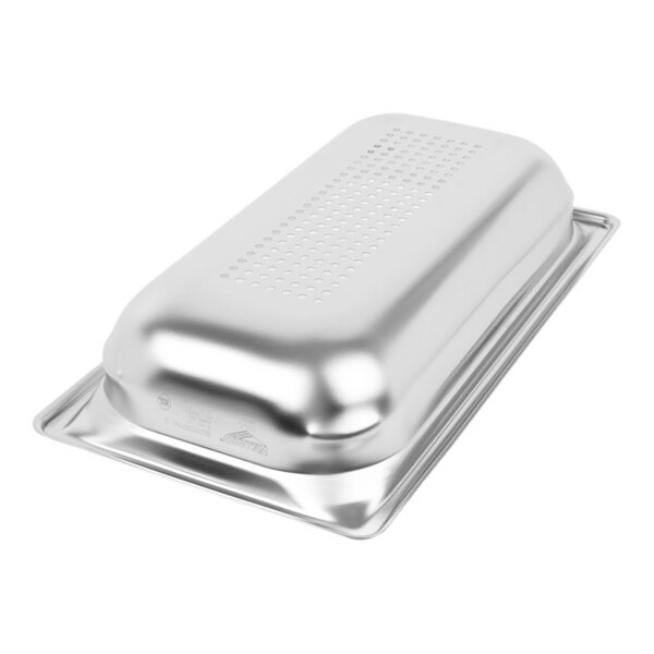 Vollrath Super Pan 3® 22 Gauge 1/3 Size 2 1/2" Deep Anti-Jam Perforated Stainless Steel Steam Table / Hotel Pan 90323