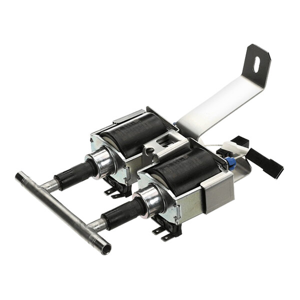 A dual solenoid pump assembly with metal mounting bracket and wiring, designed as a spare kit for Eloma Autoclean systems.