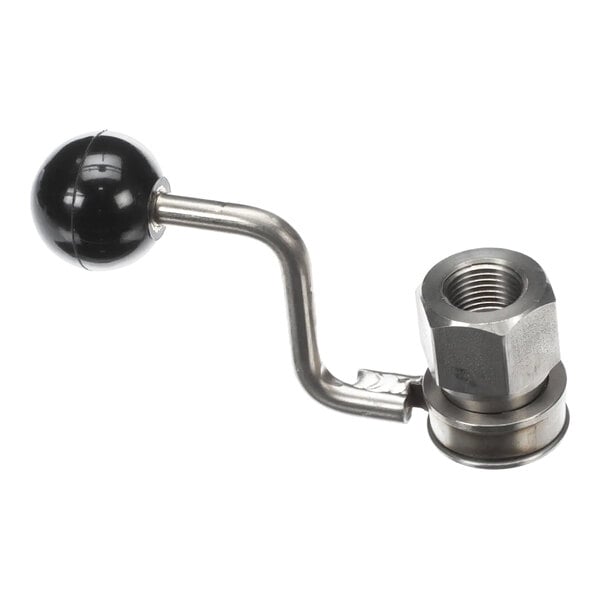 A metal wand disconnect weldment with a black ball handle, designed for Ultrafryer Systems.