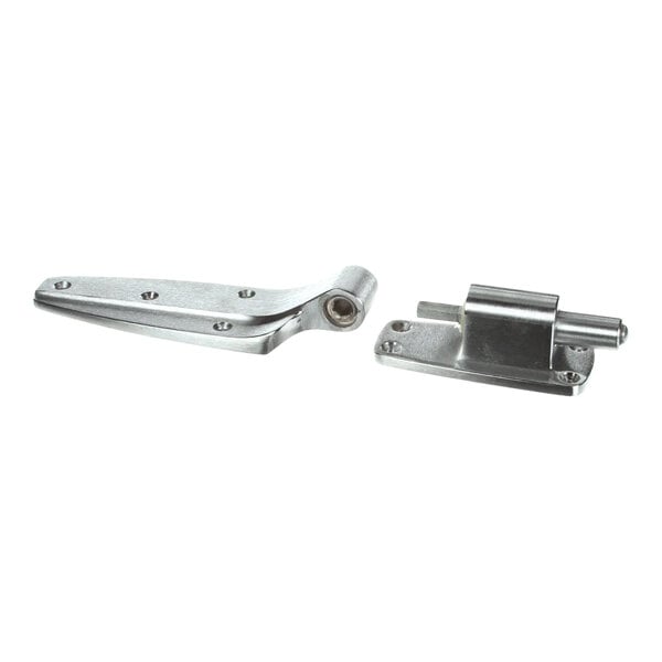 A metal spring-loaded hinge assembly for Amerikooler units.