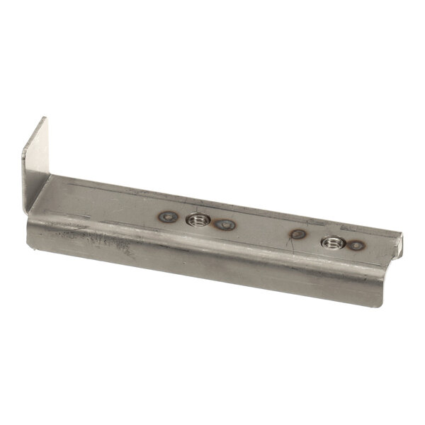 A metal assembly rear lock slide component for Traulsen equipment.