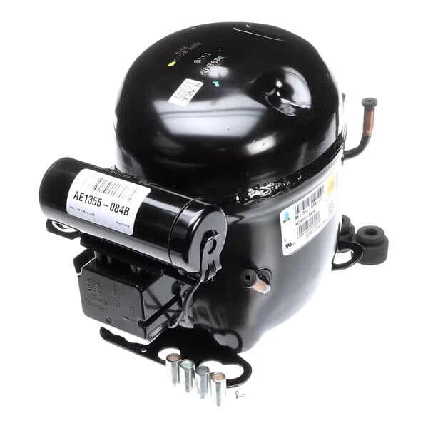 A black Randell RF CMP1404 compressor for refrigeration, 115 volt, 1/4 HP, compatible with R134A refrigerant.