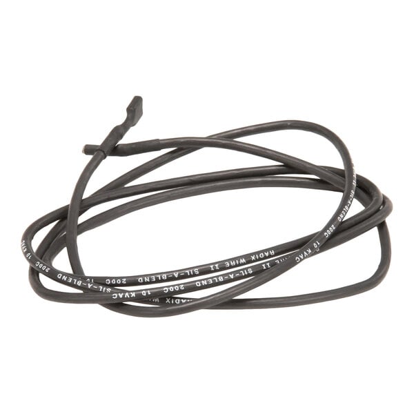 A black electrical wire labeled as Jade Range 2064200000 Delta Wire 52 .250 -.92 Rd.