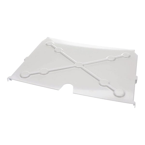 A white plastic evaporator cover for an Ice-O-Matic ice machine.