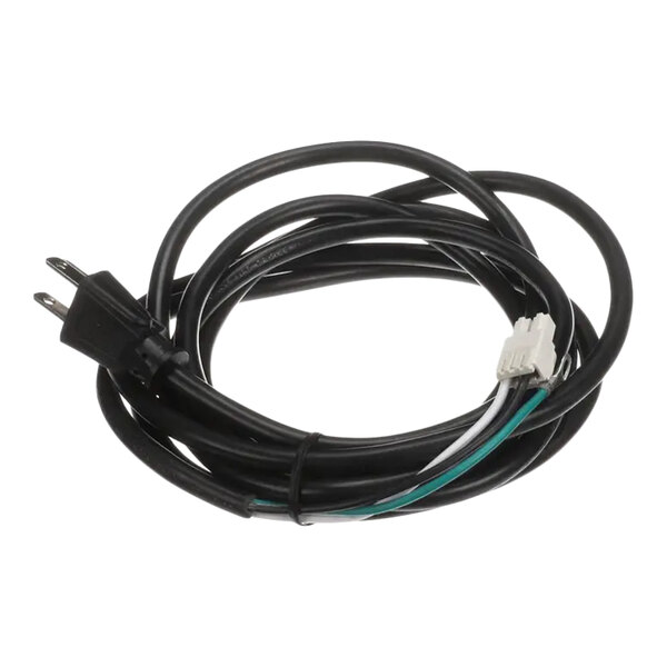 A black power cord with a standard plug and a white connector, designed for use with Master-Bilt equipment.