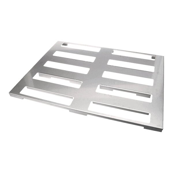 A one-piece metal floor rack with multiple rectangular slots, measuring 20 inches.