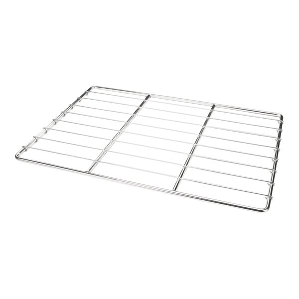 A rectangular stainless steel wire grate.