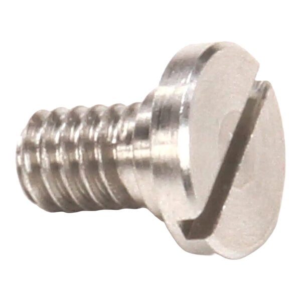 A metal shoulder bolt with a slotted head and threaded body, sized 1/4-20 x 1/2 inch.