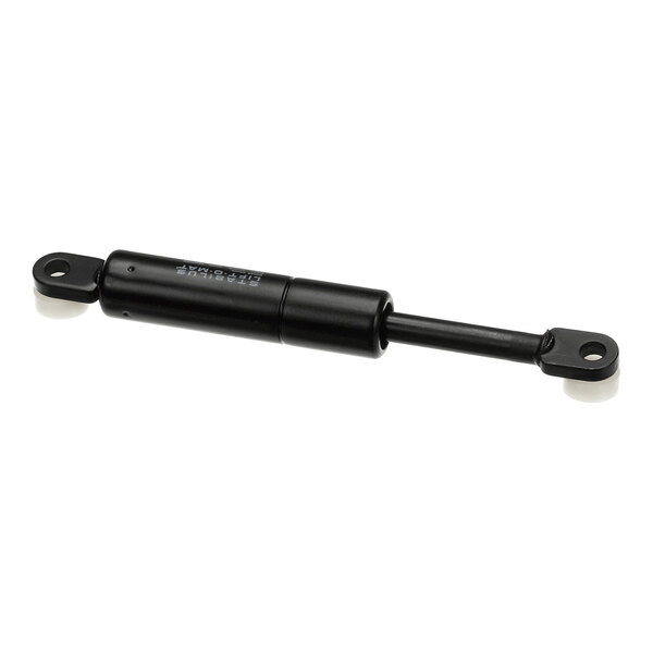 A black gas spring lid support with mounting holes on each end.