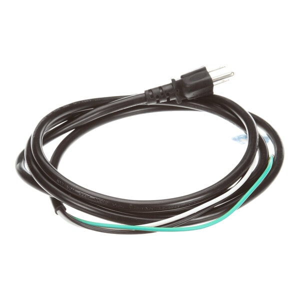 A black Vitamix 15787 power cord with a three-prong plug and exposed wire ends.