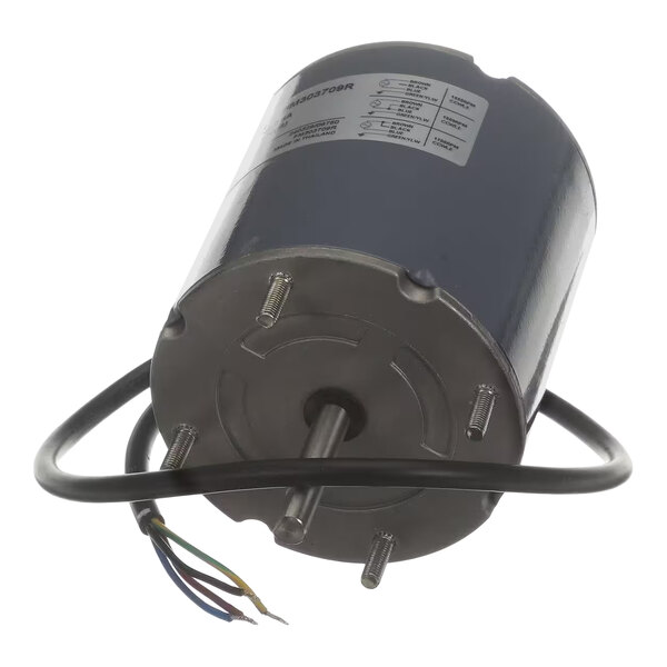 A cylindrical electric motor with a protruding shaft, mounting studs, and attached wiring, identified as a Master-Bilt A13-13458 Service Kit.