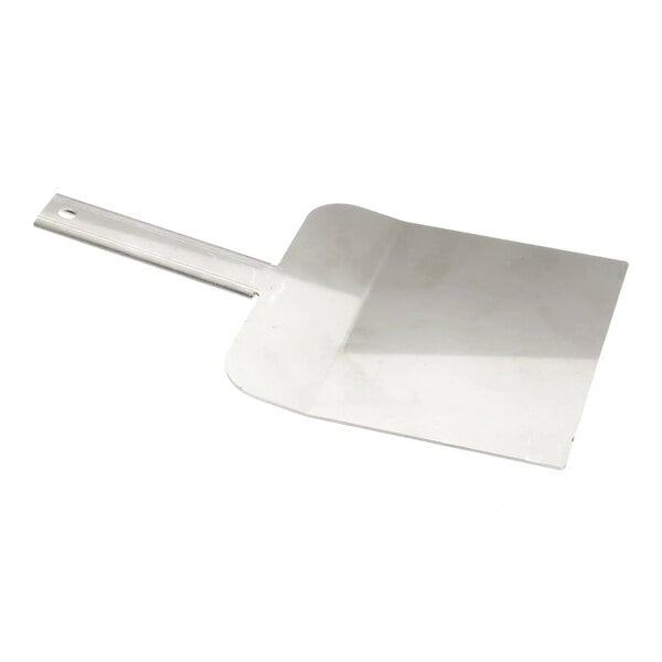 A metal filter tub scraper with a flat, rectangular blade and a handle, designed for use with Ultrafryer Systems.