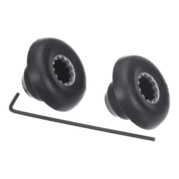 A set of two black drive sockets with a hex key, designed for use with Vitamix XL blenders.