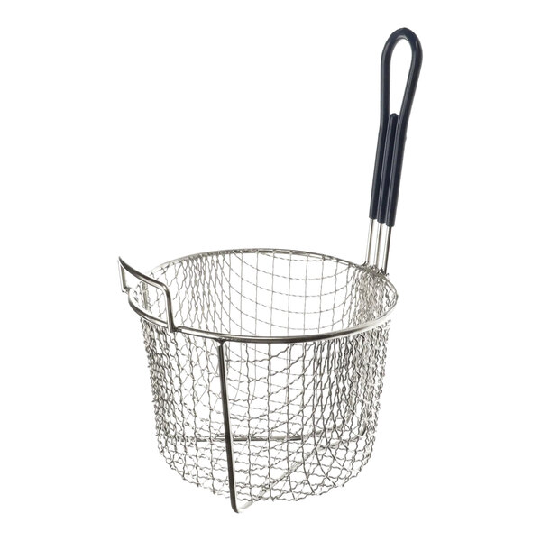 A metal wire dip basket with a long handle, typically used for frying or dipping food items.