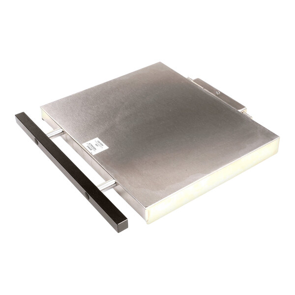 A stainless steel lid assembly for an EmberGlo ES5 unit with a black handle and 1500W power rating.