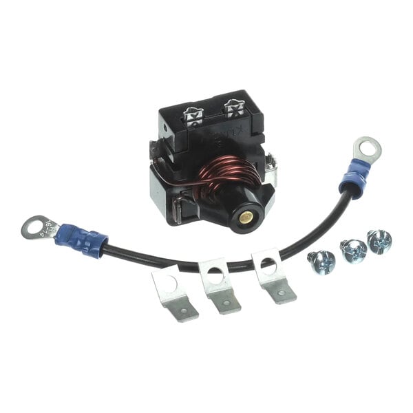A compressor start relay kit with wiring, terminals, and screws for Tecumseh compressors.