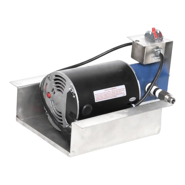 A pump and motor assembly for a fryer filtration system, designed for 8 gallons per minute at 120 volts, 60 Hz, single phase.