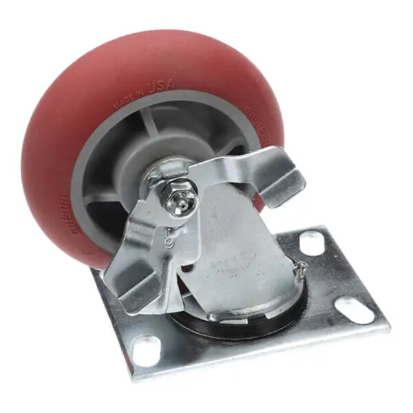 Carter-Hoffmann 18301-5293 Caster, 6", Swivel, with Brake, Red, Plate