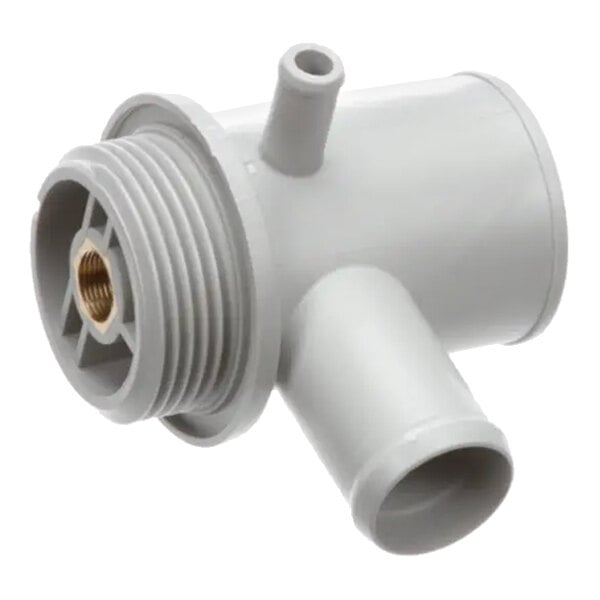 A gray plastic lower spray arm support for a commercial dishwasher.