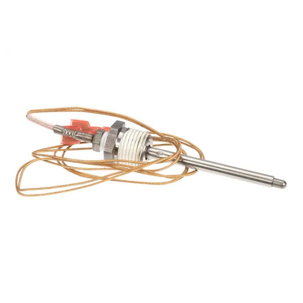 A metal temperature probe with tan wires and a connector, used for Ultrafryer Systems.