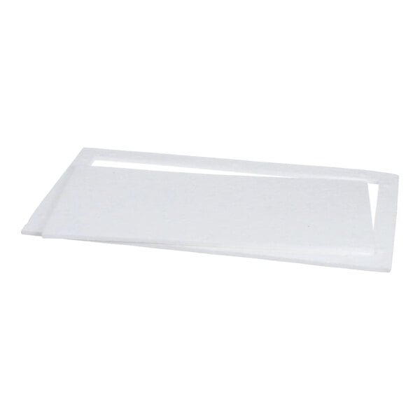 A rectangular white gasket for a blower box, designed for Ultrafryer Systems.