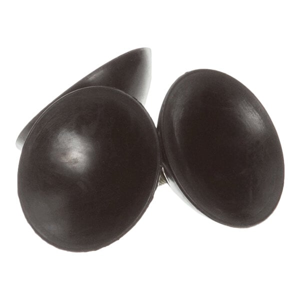 A set of three black rubber feet for a Vitamix blender.