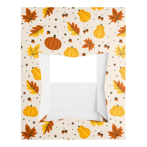 Baker's Lane 9" x 9" x 2 1/2" Autumn Auto-Popup Window Pie / Bakery Box - 150/Case