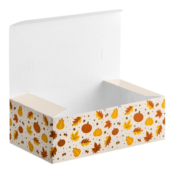 Choice 9" x 5" x 3" Autumn Take-Out Lunch / Chicken Box with Tuck Top - 250/Case