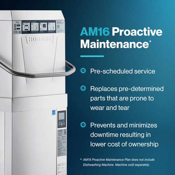 An inspection and maintenance service plan for Hobart AM16 dishwashers.