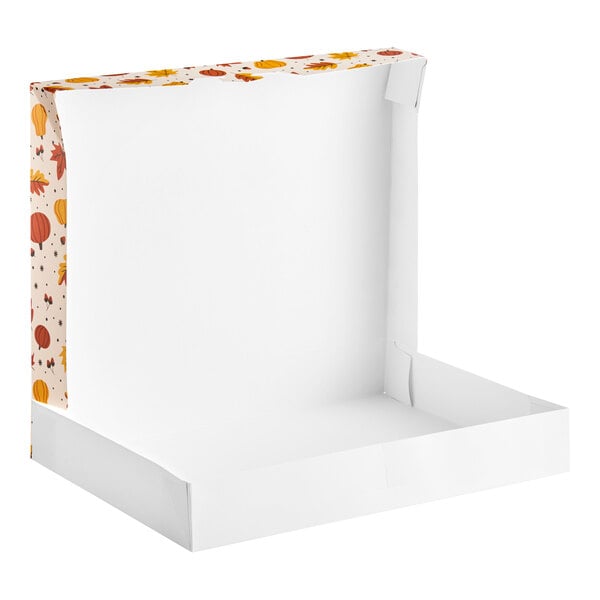 Baker's Lane 15" x 11" x 2 1/4" Autumn Auto-Popup Donut / Bakery Box - 100/Case